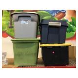 4 storage bins with lids