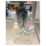 4 Stolzle Lausitz wine glasses and glass vase,