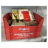 Collection Bin of stereo tape reels. Assorted
