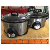 2 crock pot slow cookers.