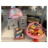 2 Disney Children Backpacks, K & C Letter Bottle