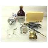 Lock picks, Pabst beer pull, stack-ok-pak coin