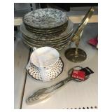 222 Fifth Hawthorne Gold Fine China Plates and