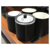 4-faux reptile patter ice buckets, missing lids