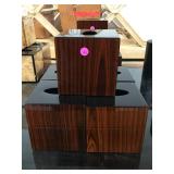 5 Lacquered Mahogany Wood Design tissue box