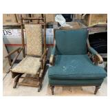 Vtg accent chair w/rocking chair, 28in long