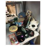 Golf clubs covers w/skull costume mask, plates