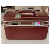Vtg Samsonite Maroon Train Luggage Case