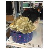 Ornate ladies hats with hat boxes