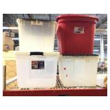 4 storage bins with lids.