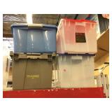 4 storage bins with lids.