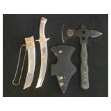 9 inch blade knife w/ metal sheath (sharp) &