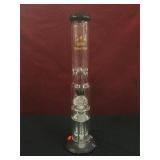 Multi-chambered percolating glass water bong w/