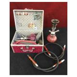2 small hookahs, 1 in hookah case, comes w/ 4