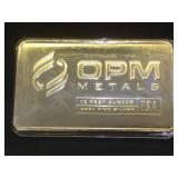 10 Troy oz. of .999+ Fine Silver Bar, OPM Metals
