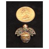 Sterling & gemstone bumblebee brooch