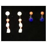 2- pairs of sterling & gemstone earrings, by Jay