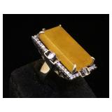 Sterling & Carnelian gemstone, stamped Joy, size