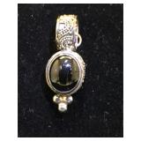 Sterling & Black Onyx pendant, stamped Barse ID