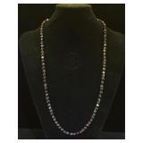 Sterling & deep red gem necklace, 28 in. Length