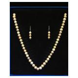 Sterling clasp Cultured Pearl & earring set
