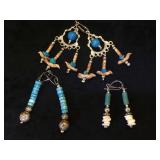 3- pairs of Southwest style earrings