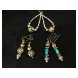 3- pairs of Southwest style earrings