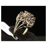 14 k GOLD & SAPPHIRE RING, size 4, 5.6g
