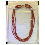 14k GOLD CLASP & beads , pearls & coral necklace