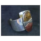 Sterling & Tigers Eye cuff, by Jay King, DRT,