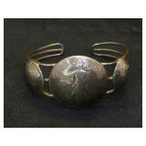 Sterling coin cuff bracelet
