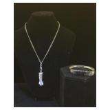 Sterling Chain w, Sterling Fist charm pendant &