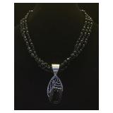 Sterling & Black Onyx necklace , by Jay King,