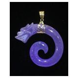 Lavender Gemstone Dragon pendant
