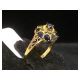 10k GOLD  ring w/ Sapphires, size 5, 1.6g