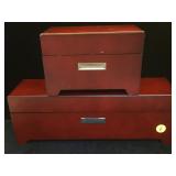 2- Cherry wood coin boxes, Bradford