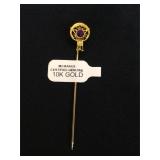 10k GOLD & Ruby stick pin, 1.2g
