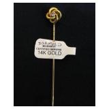 14k GOLD & Diamond stick pin, 1.2g