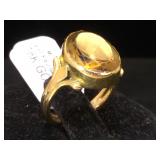 18k GOLD & Citrine ring, size 4, 5g
