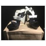 Sergio Rossi black & white Strappy heels, 39 1/2