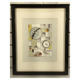 Signed Mitak mixed media, framed to 12x15 inches