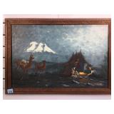 Signed H. Moncayo oil on canvas, framed to size