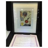 Signed Mitak mixed media W/ COA, framed to size