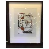 Signed Mitak mixed media, framed to size 12x15