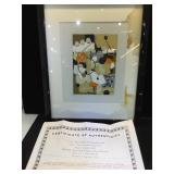 Signed Mitak mixed media w/ COA, Framed to size