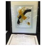 Signed Mitak mixed media w/ COA, Framed to size
