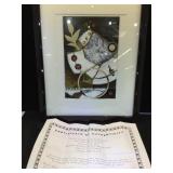 Signed Mitak mixed media w/ COA, Framed to size