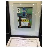 Signed Mitak mixed media w/ COA, Framed to size