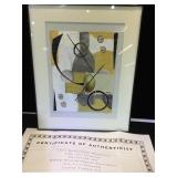 Signed Mitak mixed media w/ COA, Framed to size