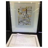 Signed Mitak mixed media w/ COA, Framed to size